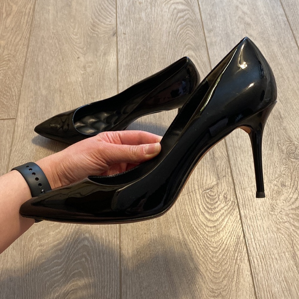 Black Patent Leather Pumps by Brian Atwood, Size 11 (IMO fits 10.5 to 11).
